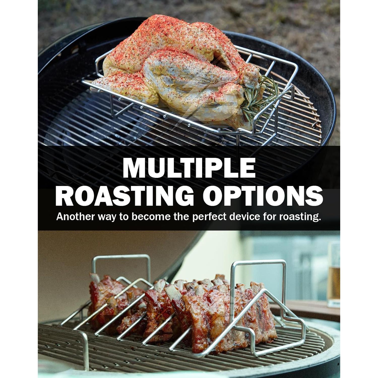 Soporte para Pavo en V BONPAZ de Acero Inoxidable 2 en 1