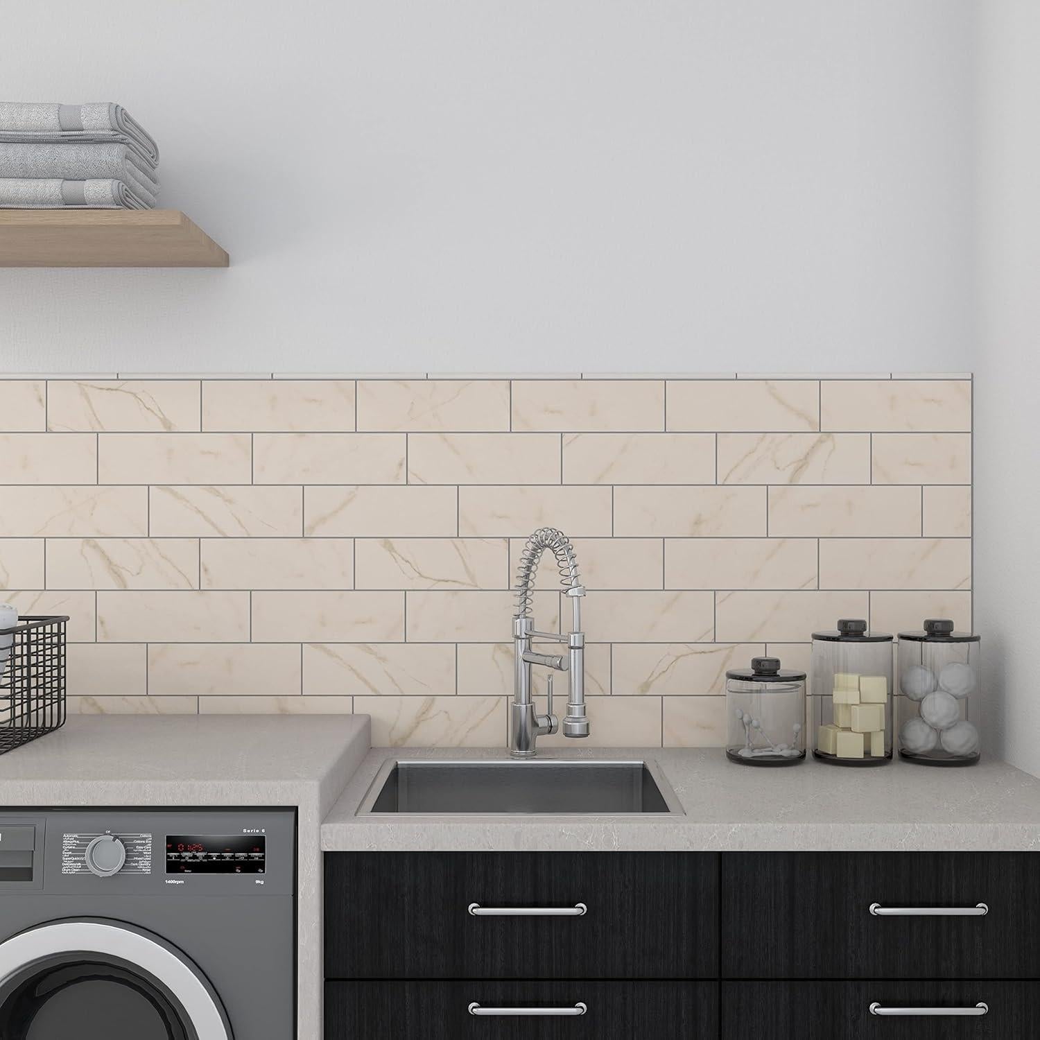 Azulejo Cerámico Daltile Costar 30.48x10.16 cm Calacatta Empire