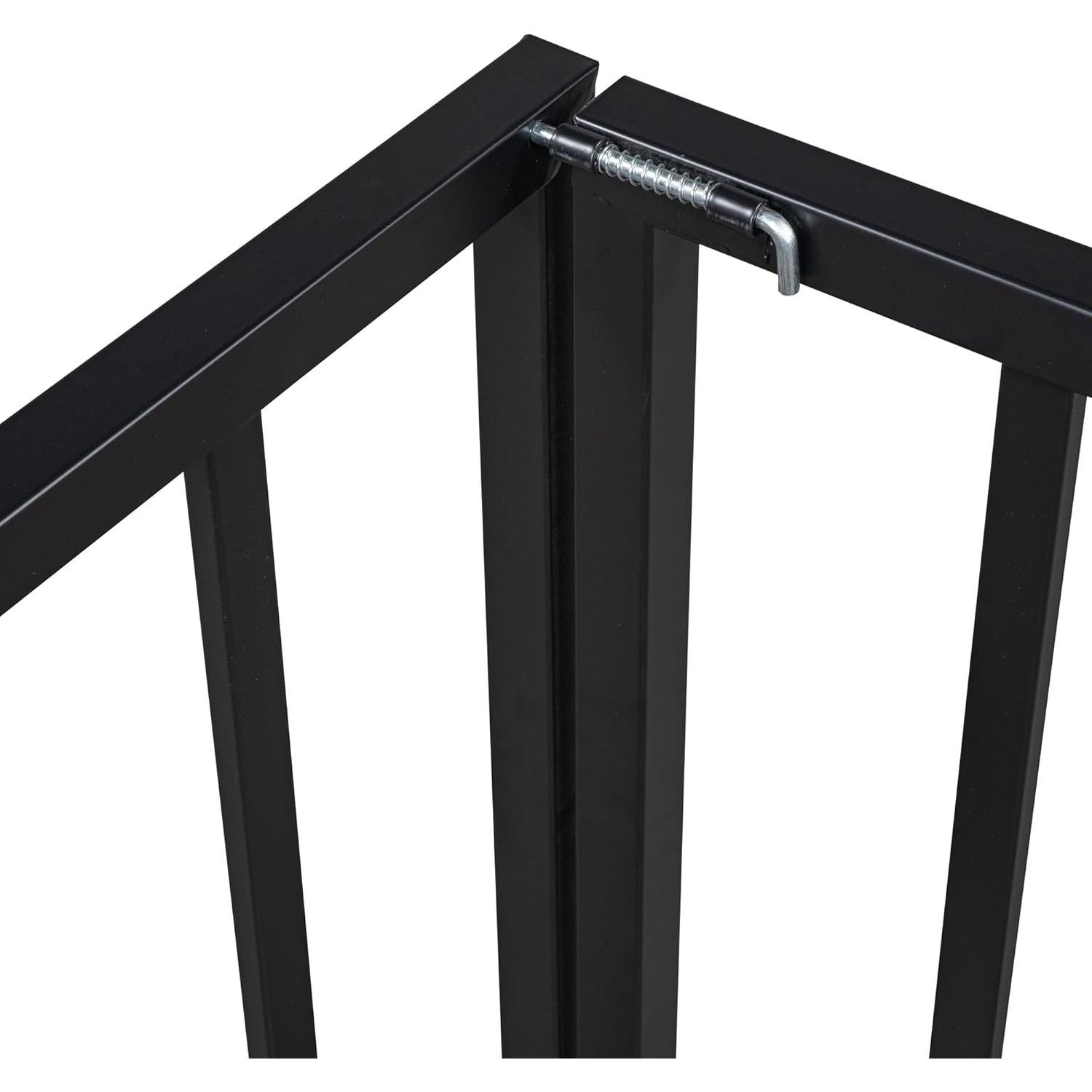 Cama de Piso Twin Acosure de Metal con Cerca y Puerta - Negro