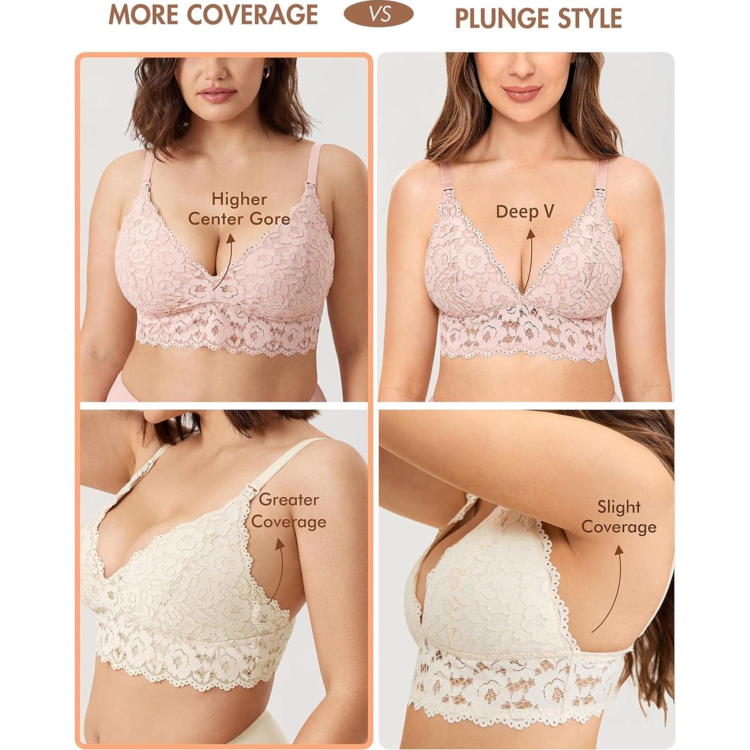 Sostén de Encaje para Lactancia MOMANDA 32C Negro Acolchado