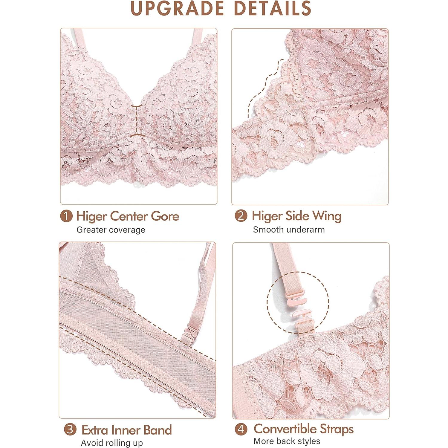 Sostén de Encaje para Lactancia MOMANDA 32C Negro Acolchado