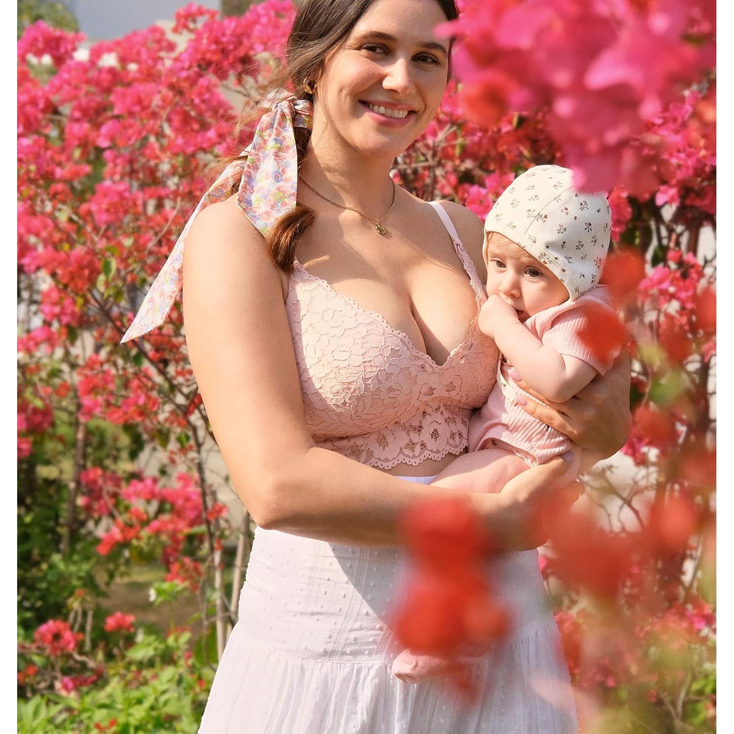 Sostén de Encaje para Lactancia MOMANDA 32C Negro Acolchado