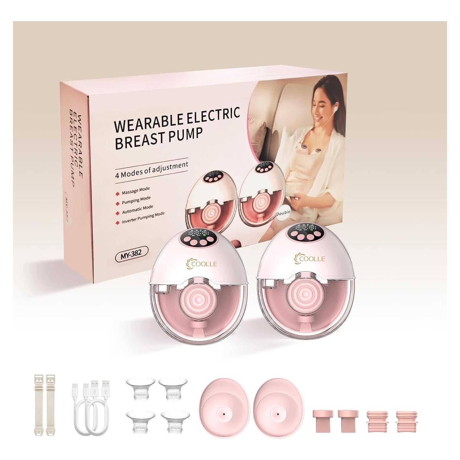 Extractor de Leche Eléctrico Coolle MY-382 Inalámbrico 24mm Rosa