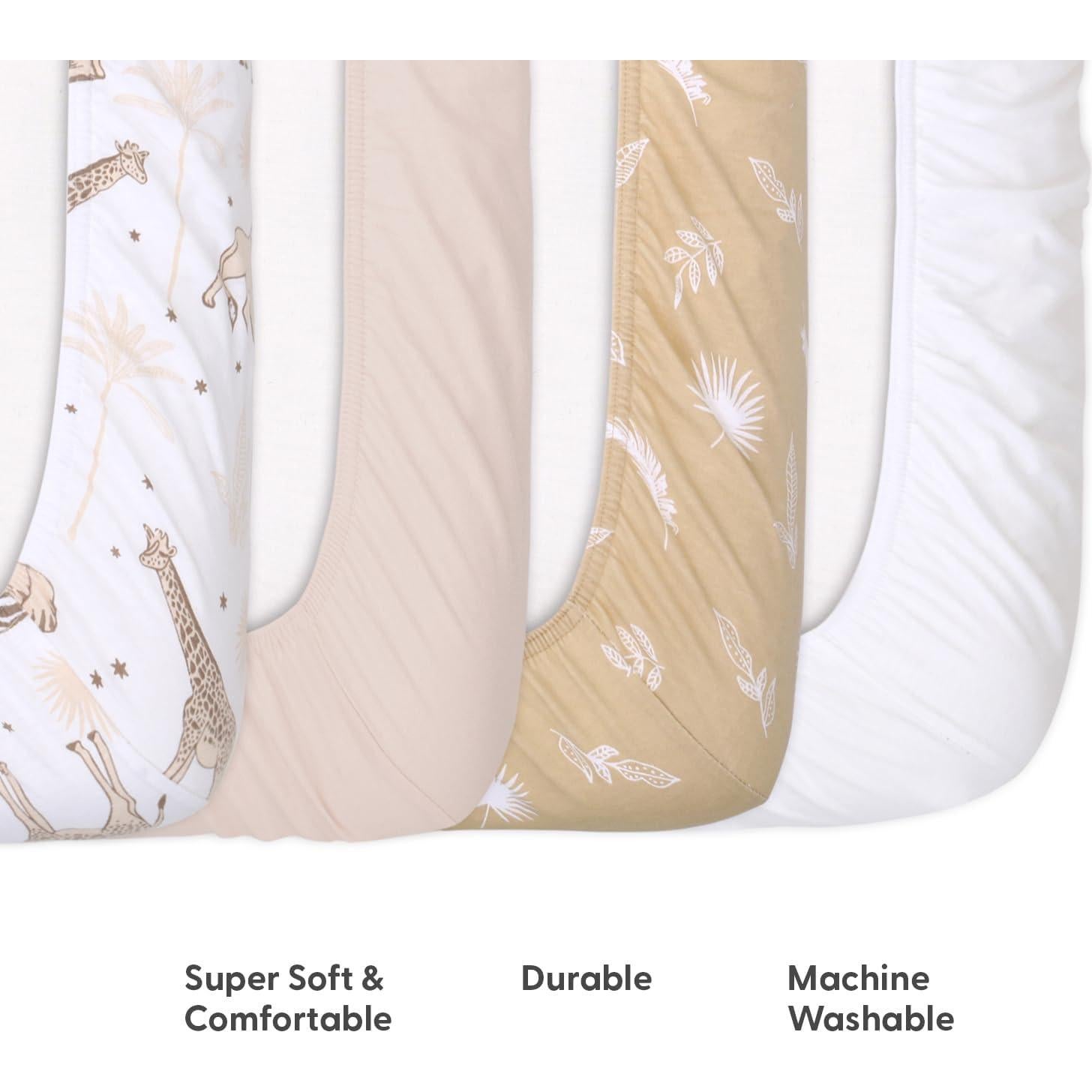 Juego de Sábanas Ajustadas Cuna 4 Piezas The Peanutshell Safari