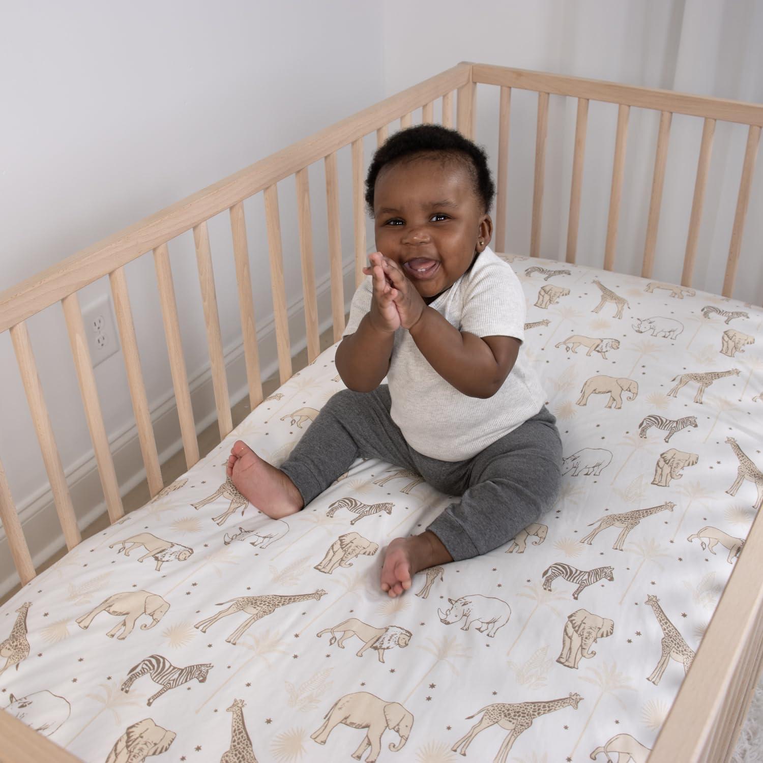 Juego de Sábanas Ajustadas Cuna 4 Piezas The Peanutshell Safari