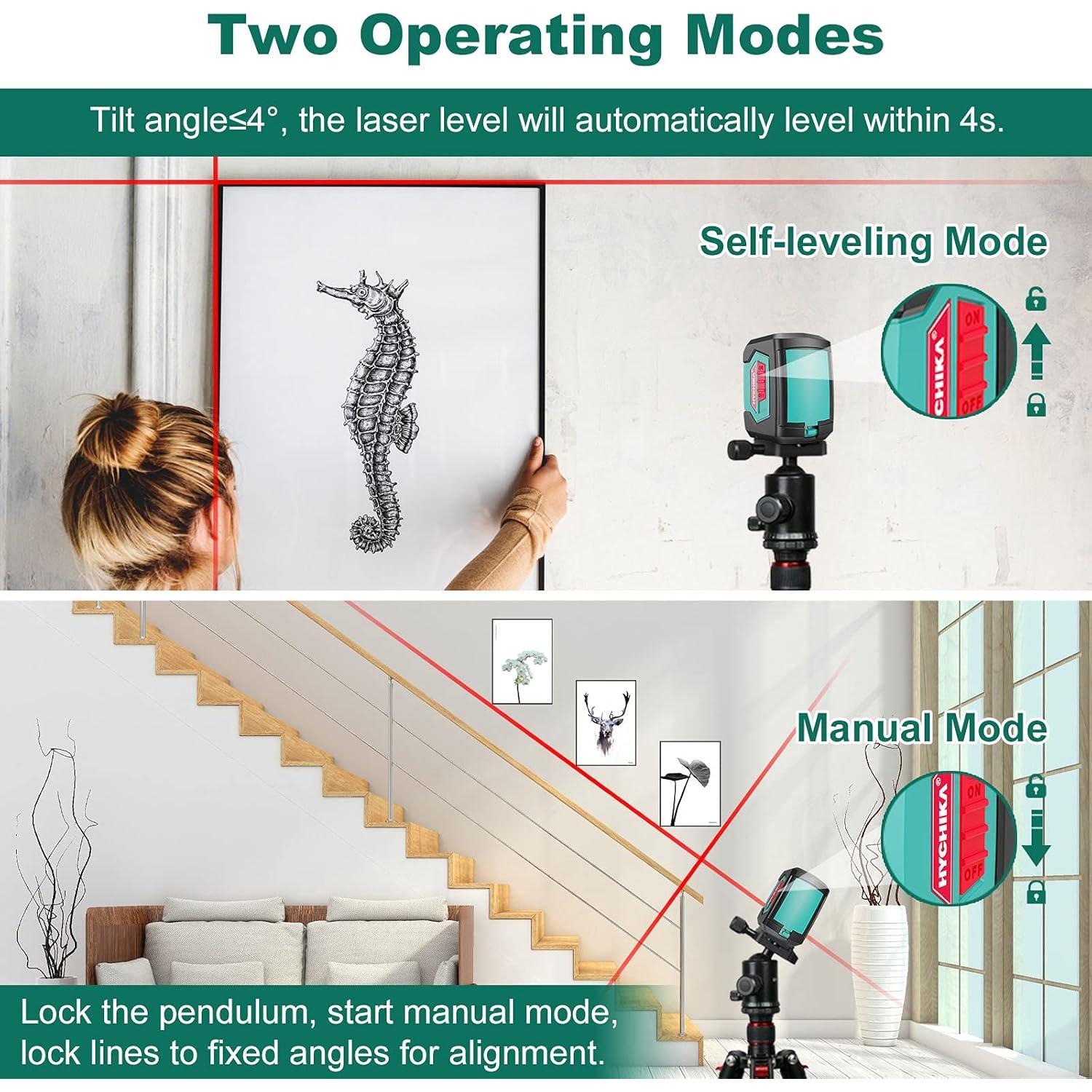 Nivel Láser HYCHIKA 50 Pies Autonivelante Rojo