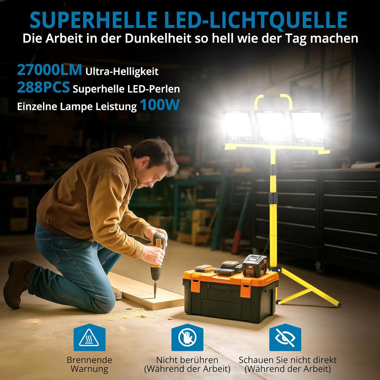 Luz de Trabajo LED 300W AUTOUTLET 27000LM Ajustable IP66