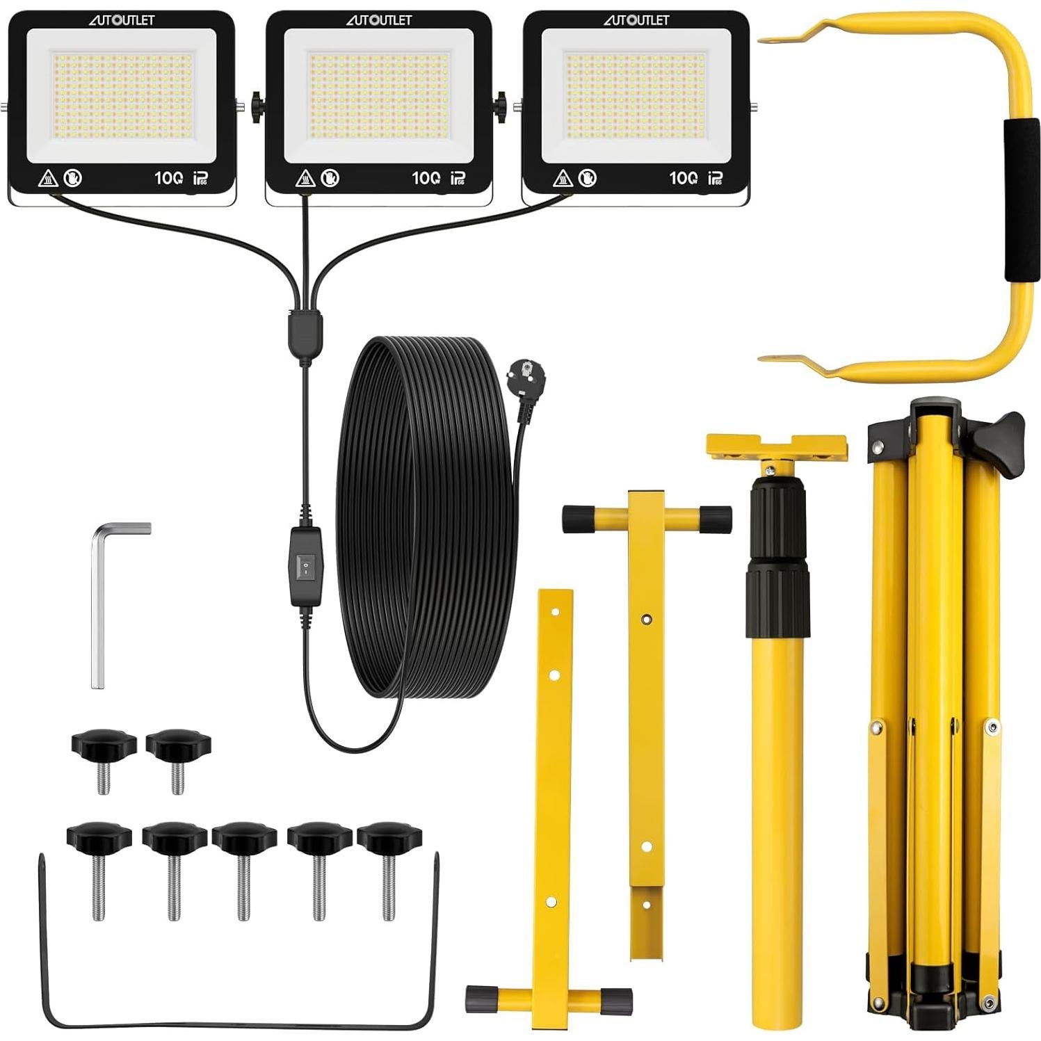 Luz de Trabajo LED 300W AUTOUTLET 27000LM Ajustable IP66