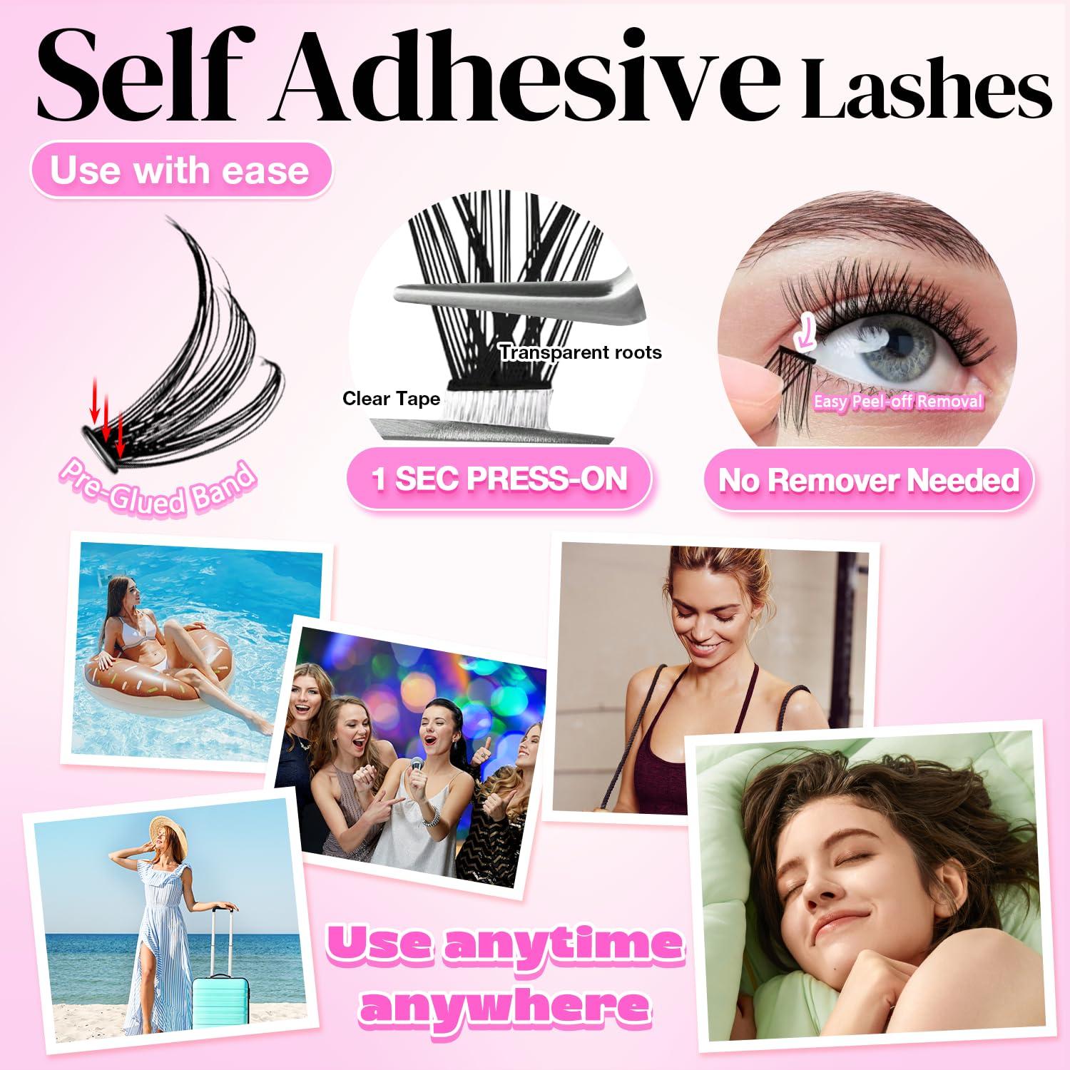 Pestañas Autoadhesivas AILAISHI 200pcs 8-18mm D Curl