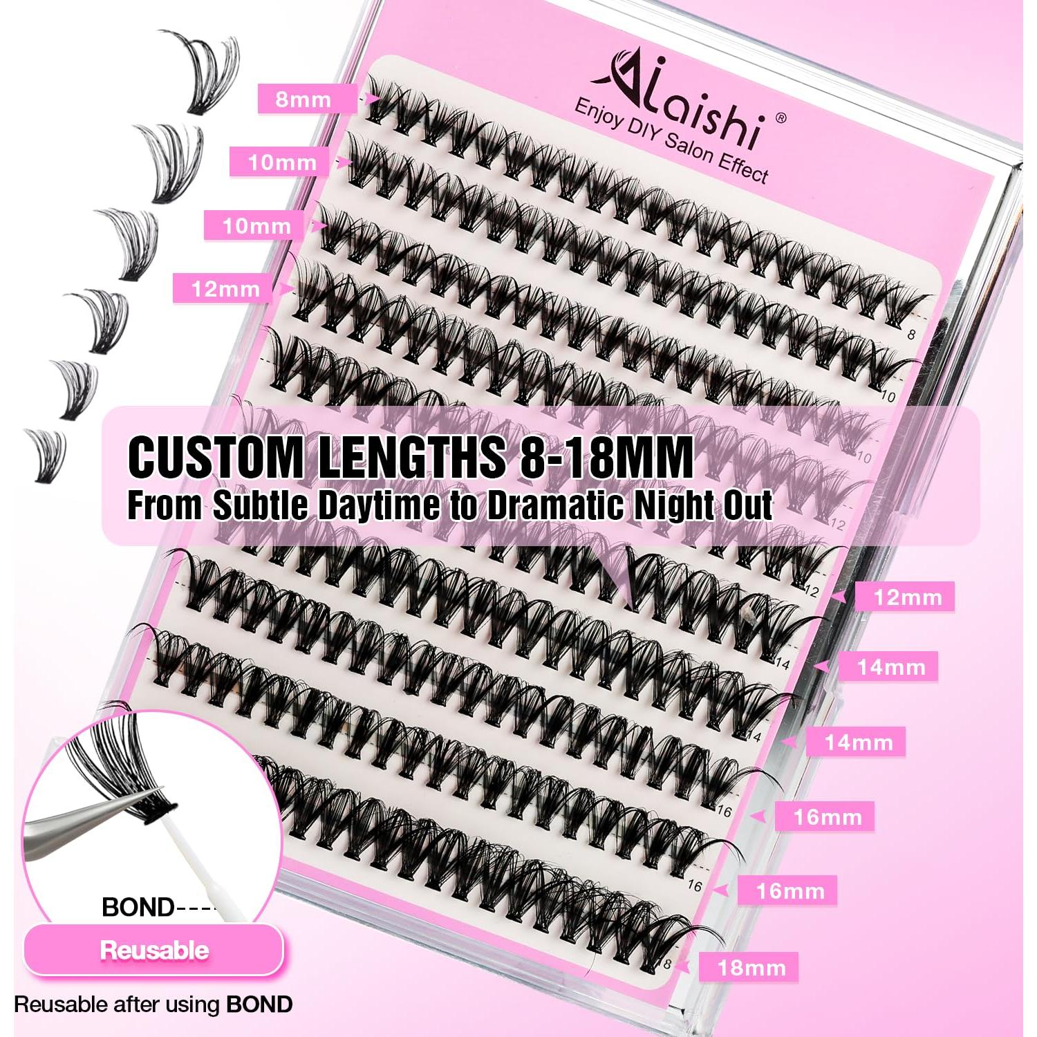 Pestañas Autoadhesivas AILAISHI 200pcs 8-18mm D Curl