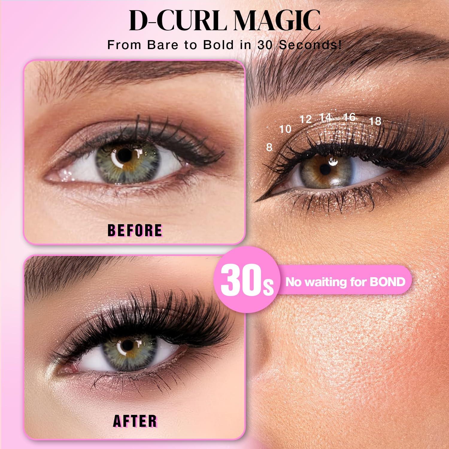 Pestañas Autoadhesivas AILAISHI 200pcs 8-18mm D Curl