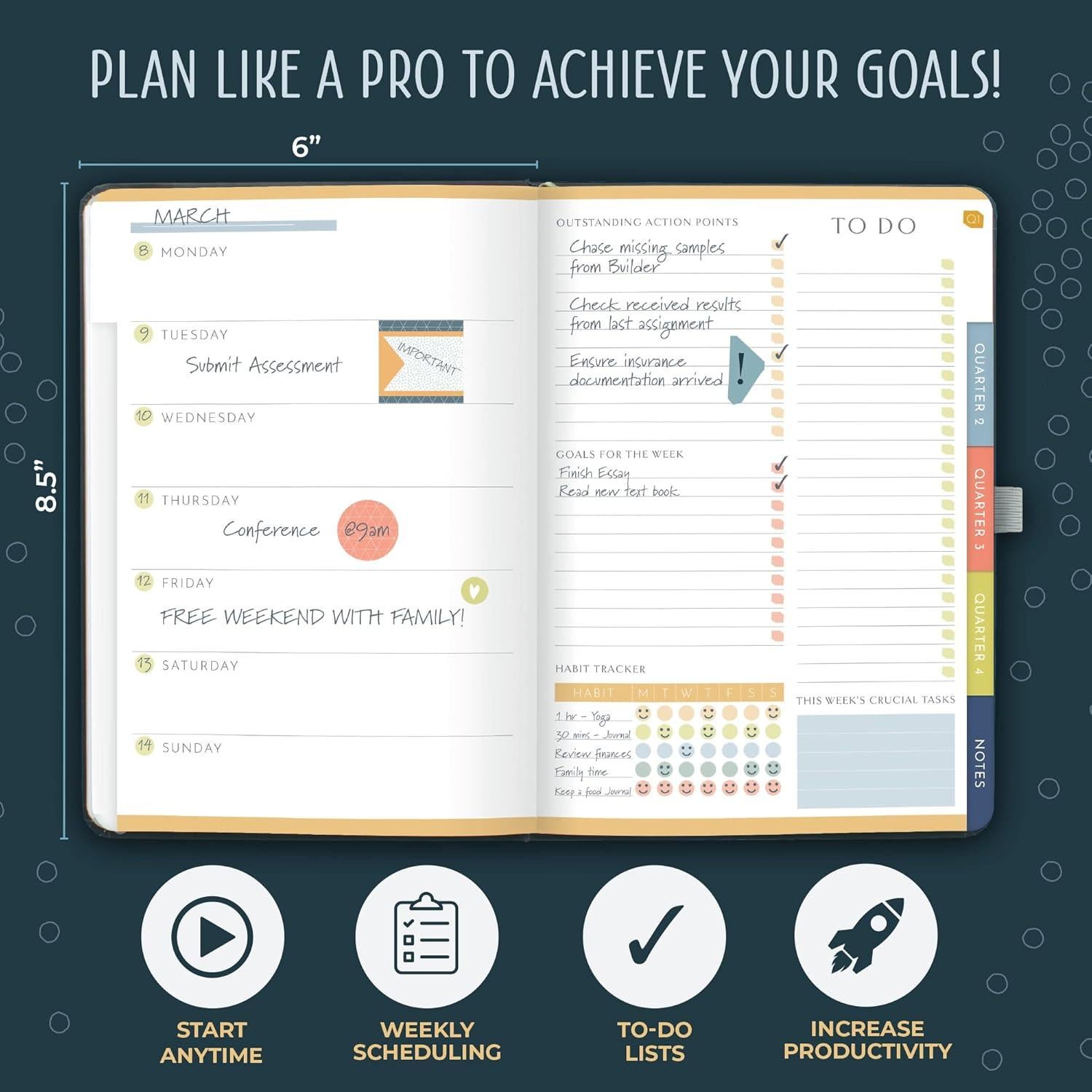 Planificador de Metas Boxclever Press A5 Iridescente 12 Meses