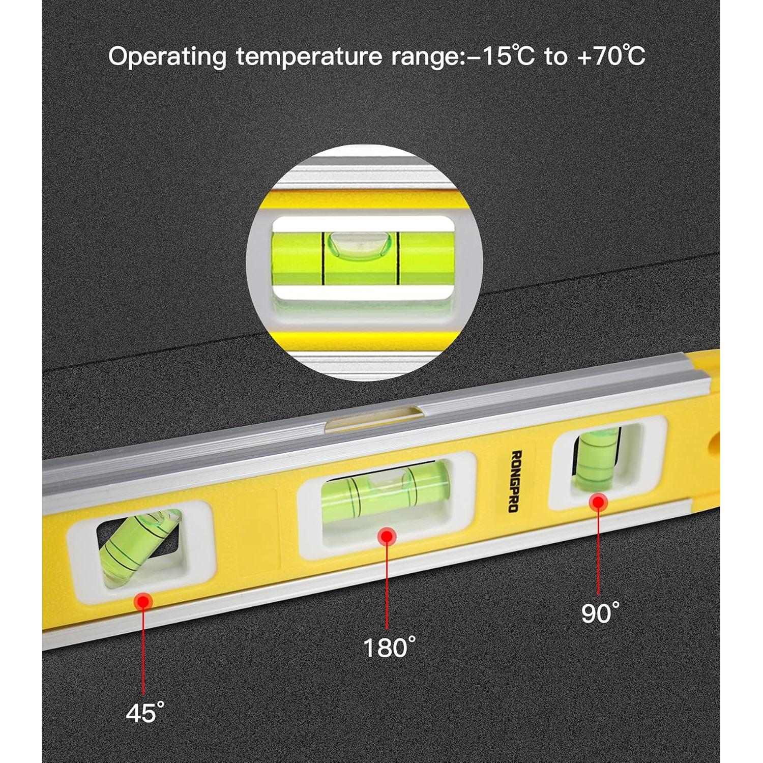 Nivel de Torpedo RONGPRO 22.86 cm Magnético 3 Burbujas