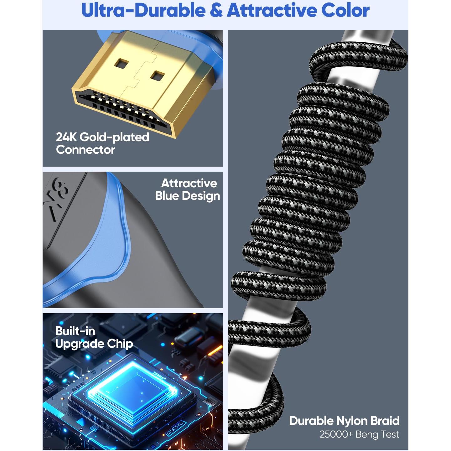 Cable HDMI 8K ApoJodly 4.57m Ultra Alta Velocidad 48Gbps