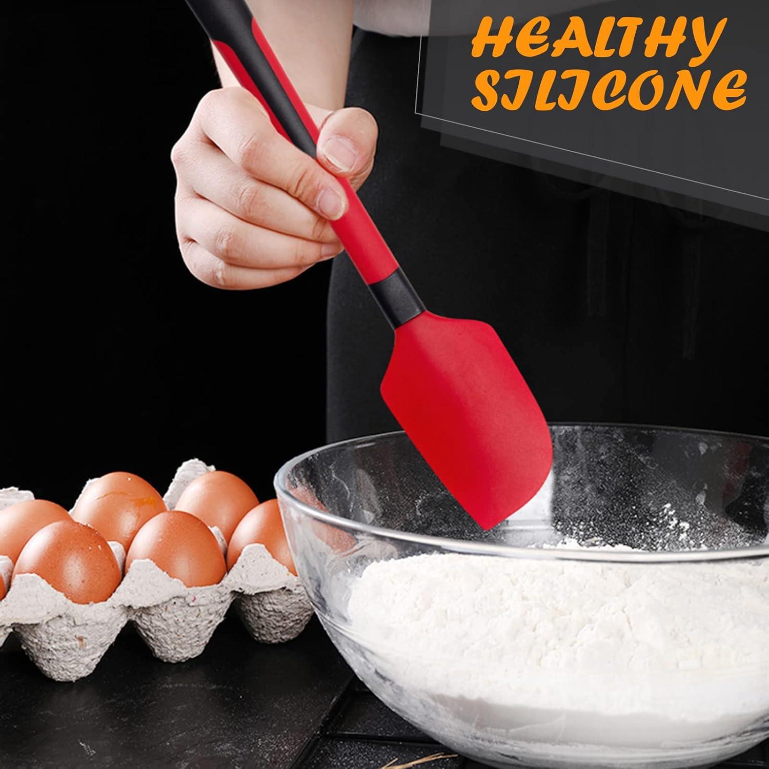Set de Espátulas de Silicona TEEVEA 4 Piezas Rojo-Negro