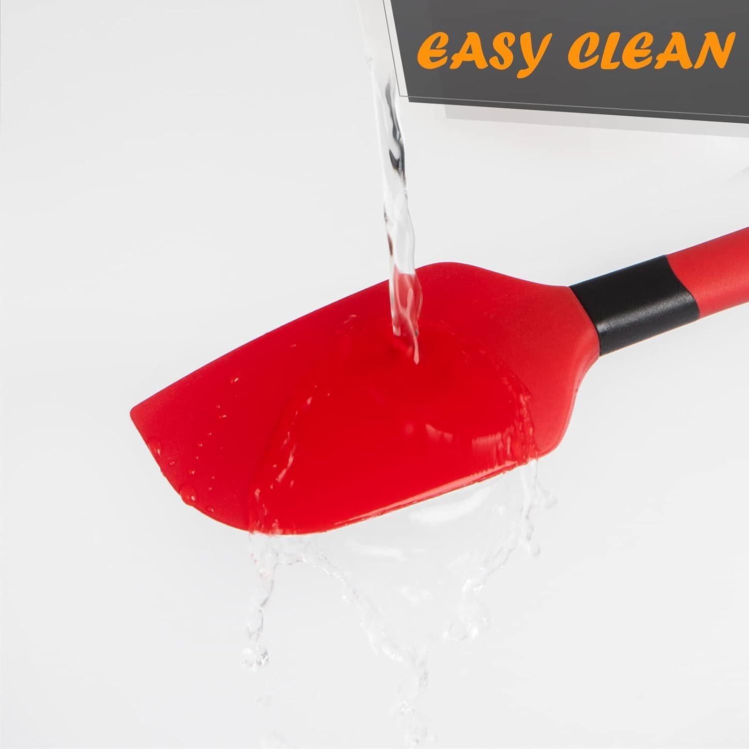 Set de Espátulas de Silicona TEEVEA 4 Piezas Rojo-Negro