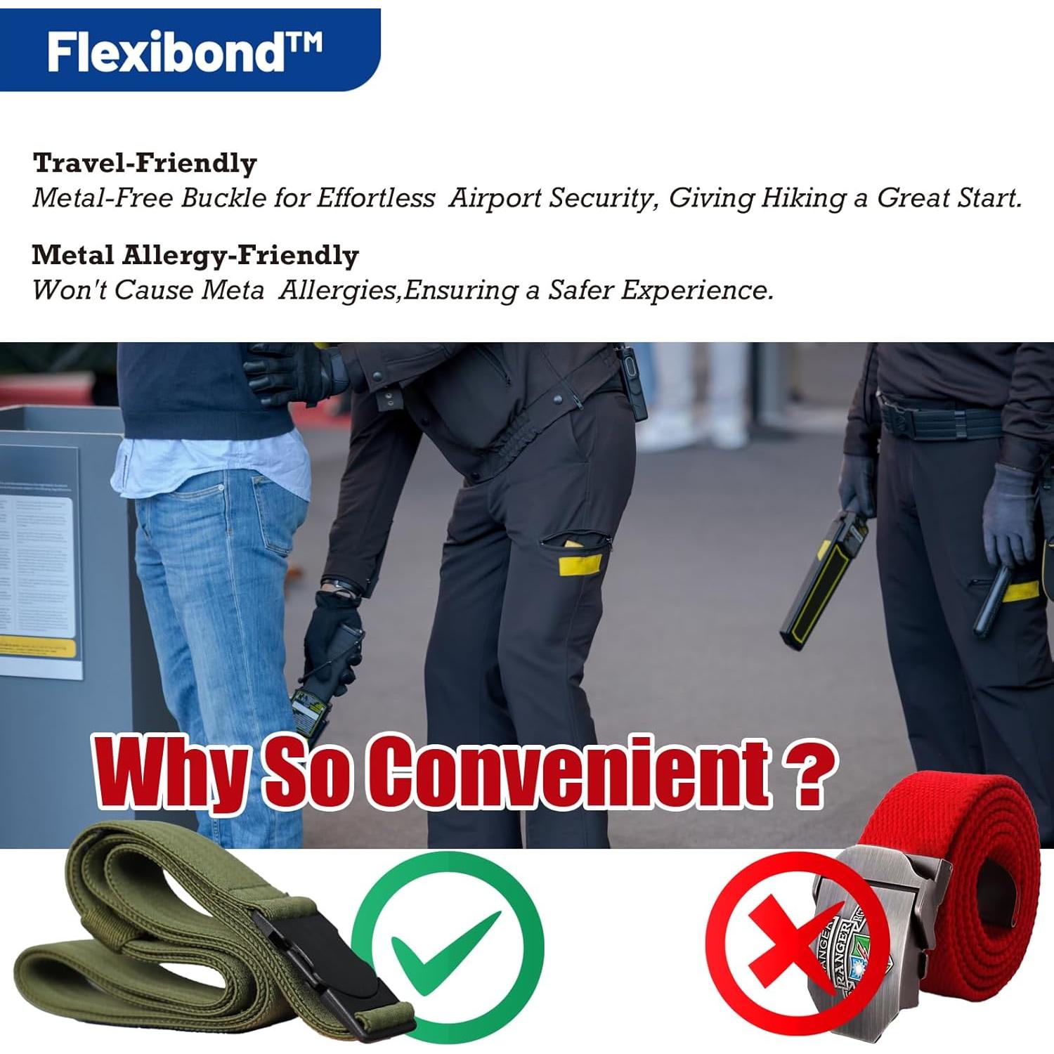 Cinturón Elástico para Hombres Flexibond Gris Carbón 61-112 cm