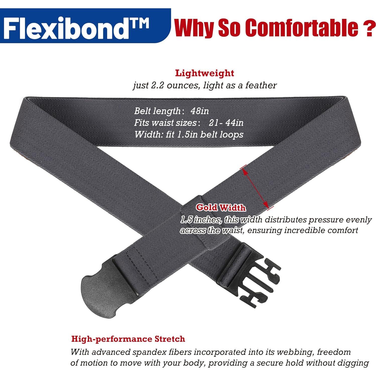 Cinturón Elástico para Hombres Flexibond Gris Carbón 61-112 cm