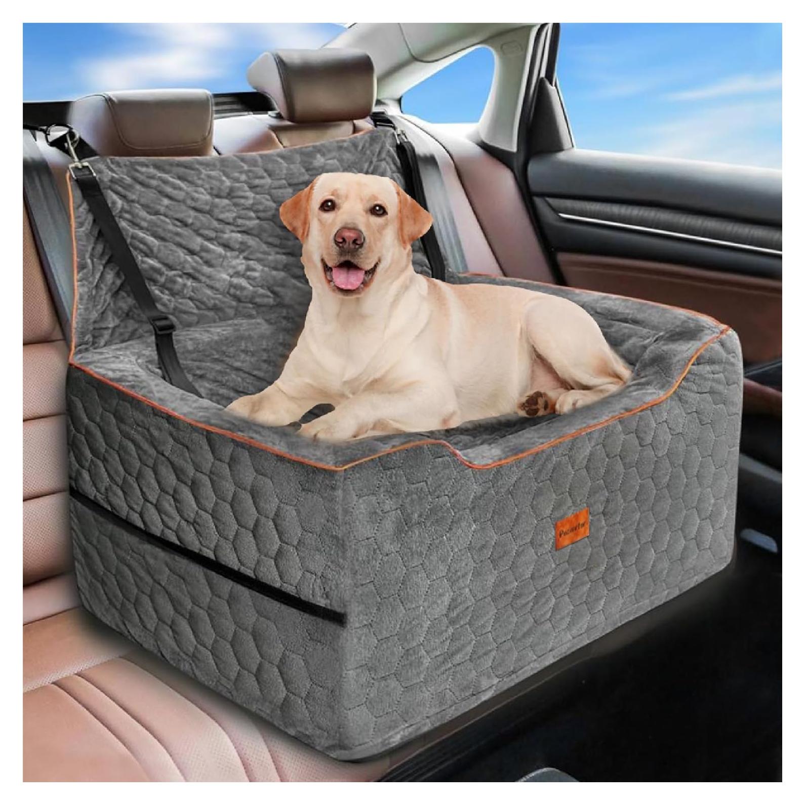 Asiento de Coche Elevador para Perros Pozmrtsr Grande Gris