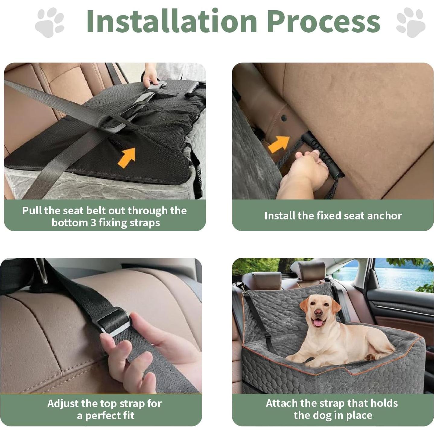 Asiento de Coche Elevador para Perros Pozmrtsr Grande Gris