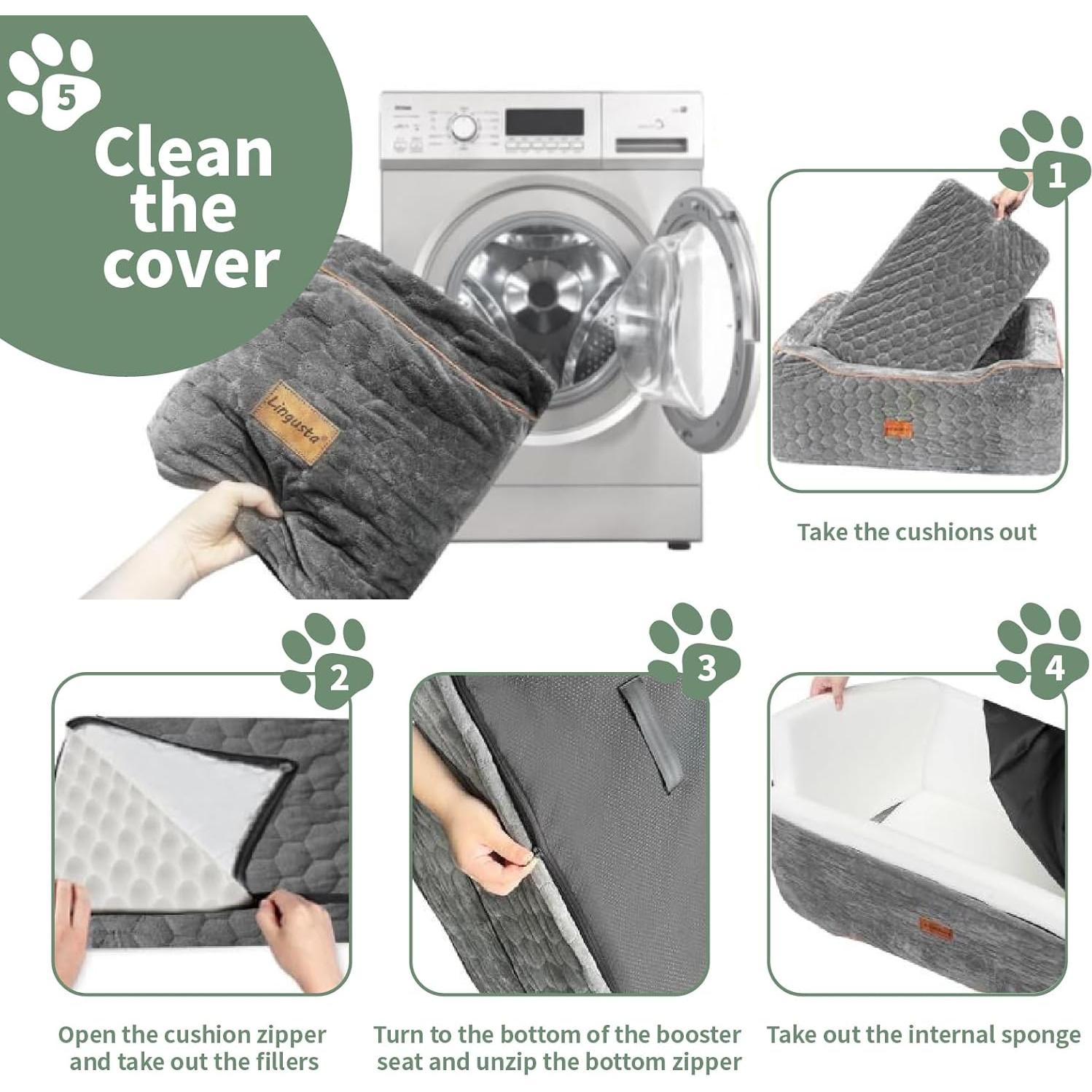 Asiento de Coche Elevador para Perros Pozmrtsr Grande Gris