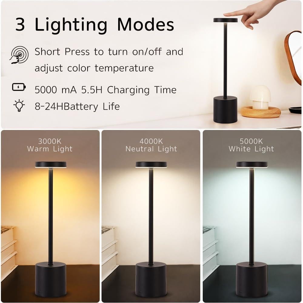 Juego de Lámparas de Mesa Inalámbricas XIH 2 Piezas LED 5000mAh