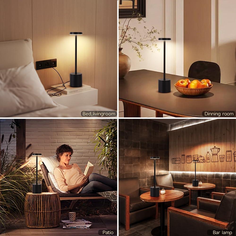 Juego de Lámparas de Mesa Inalámbricas XIH 2 Piezas LED 5000mAh