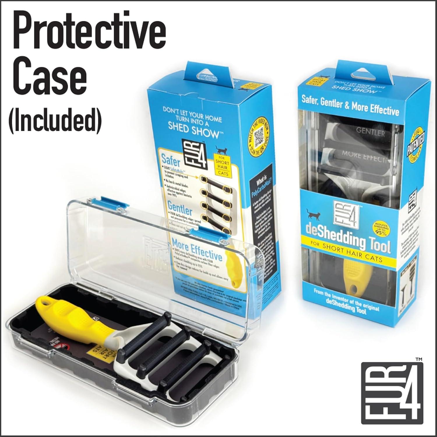 Cepillo Deshedding FUR4 para Gatos de Pelo Corto - 10.16cm