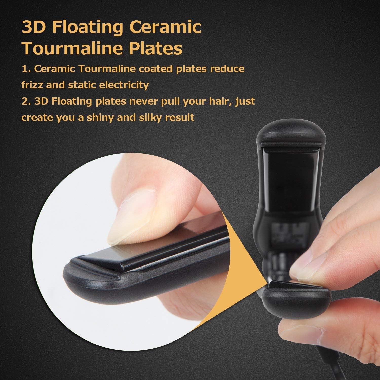 Mini Plancha de Pelo AmoVee 0.7" Cerámica 210°C Negro