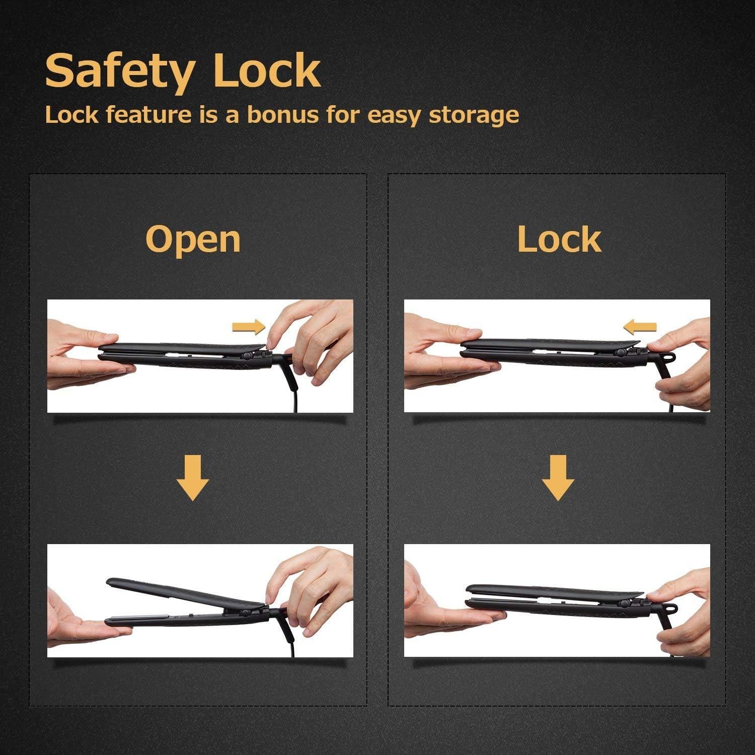 Mini Plancha de Pelo AmoVee 0.7" Cerámica 210°C Negro