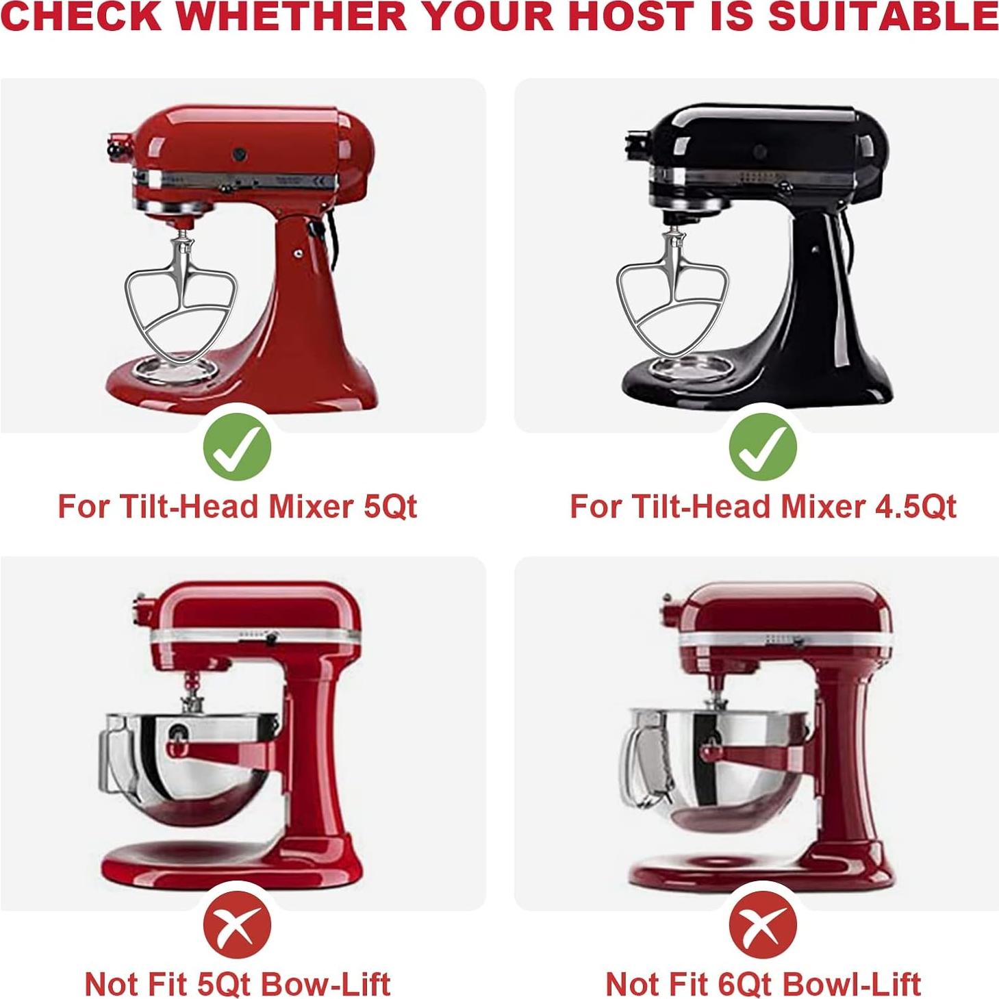 Accesorio de Paleta de Acero Inoxidable Cofun para KitchenAid 4.5-5Qt