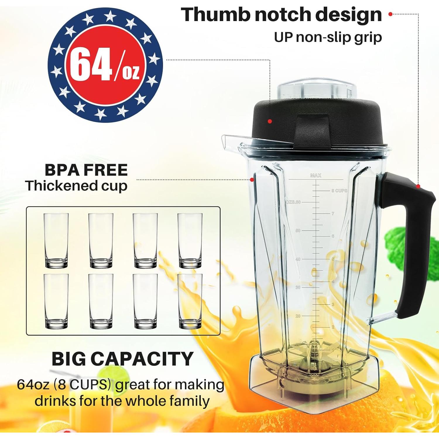 Jarra de Licuadora Vitamix 64oz con Tamper - Modelo 5200/5300