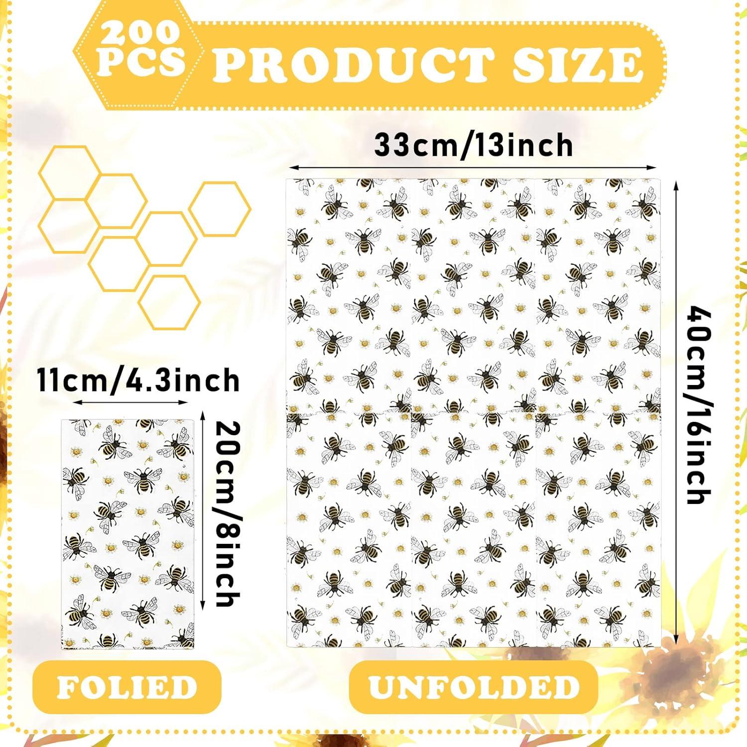 Toallas de Mano Desechables Karenhi 200 Pcs Abeja 20x11 cm