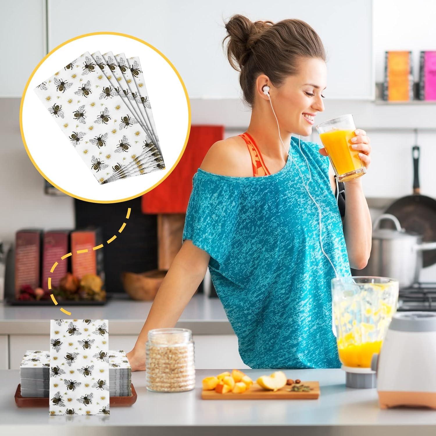 Toallas de Mano Desechables Karenhi 200 Pcs Abeja 20x11 cm