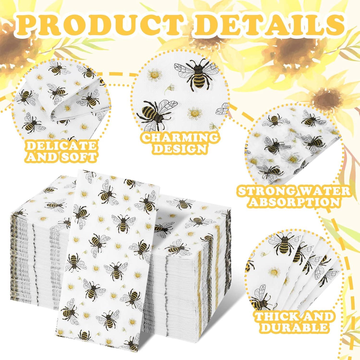 Toallas de Mano Desechables Karenhi 200 Pcs Abeja 20x11 cm