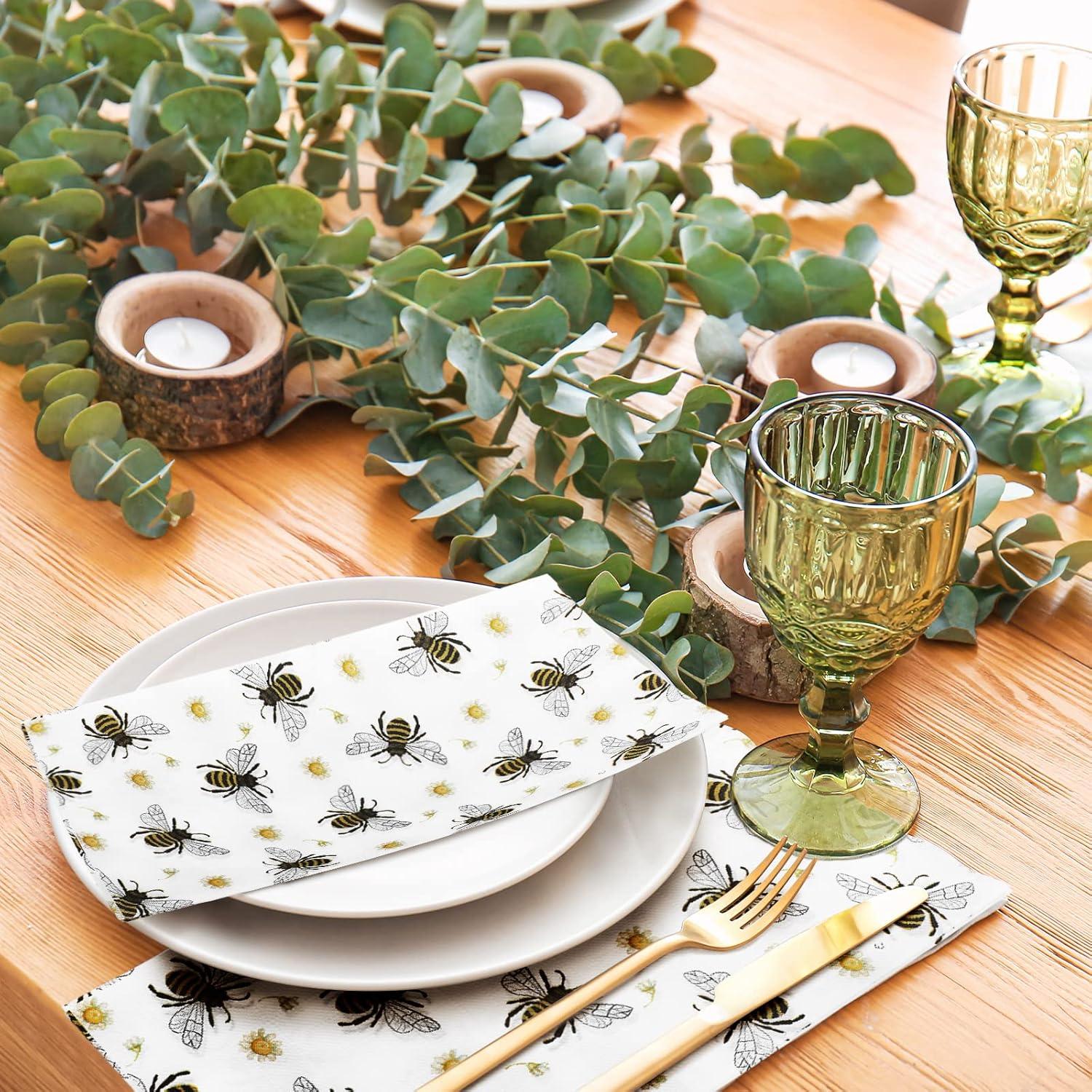 Toallas de Mano Desechables Karenhi 200 Pcs Abeja 20x11 cm