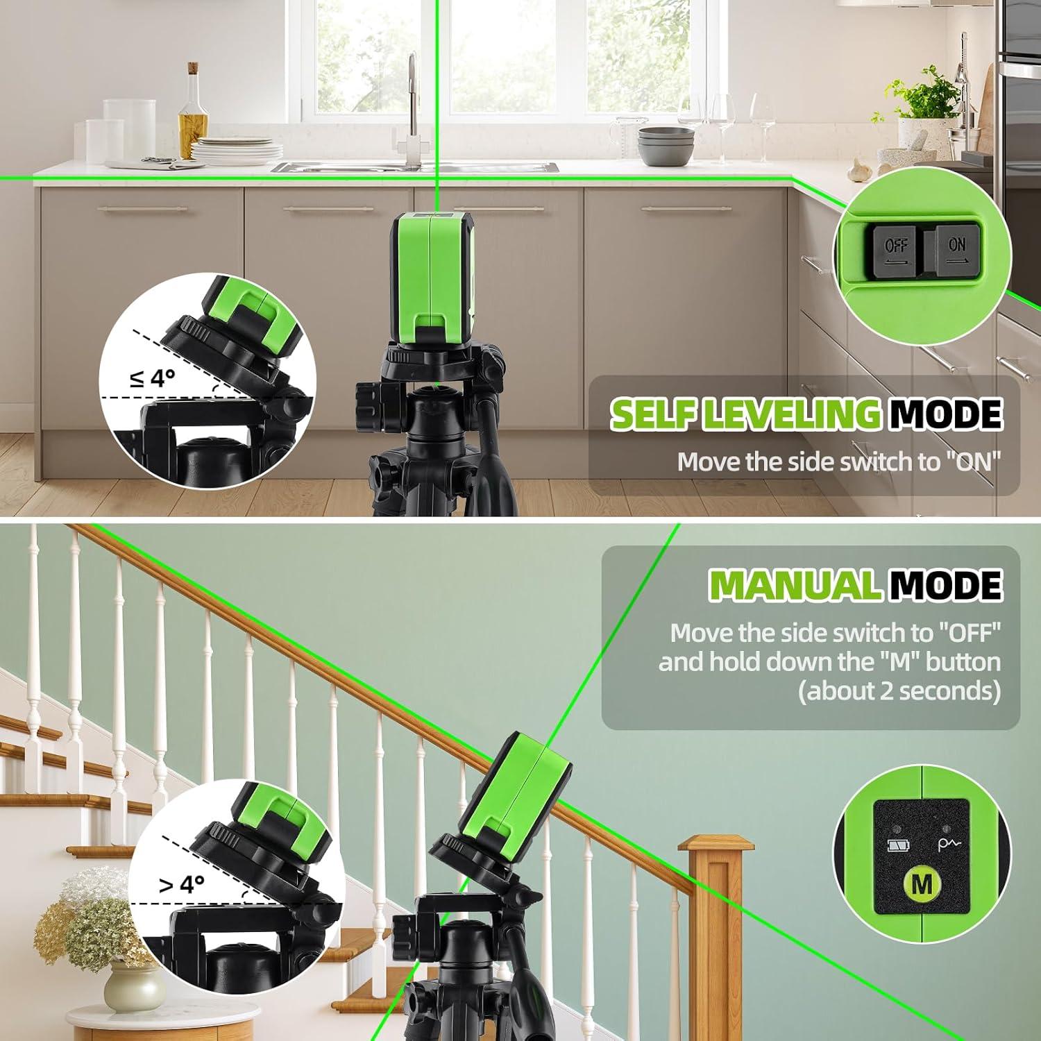 Nivel láser VNW con trípode 127 cm y base magnética