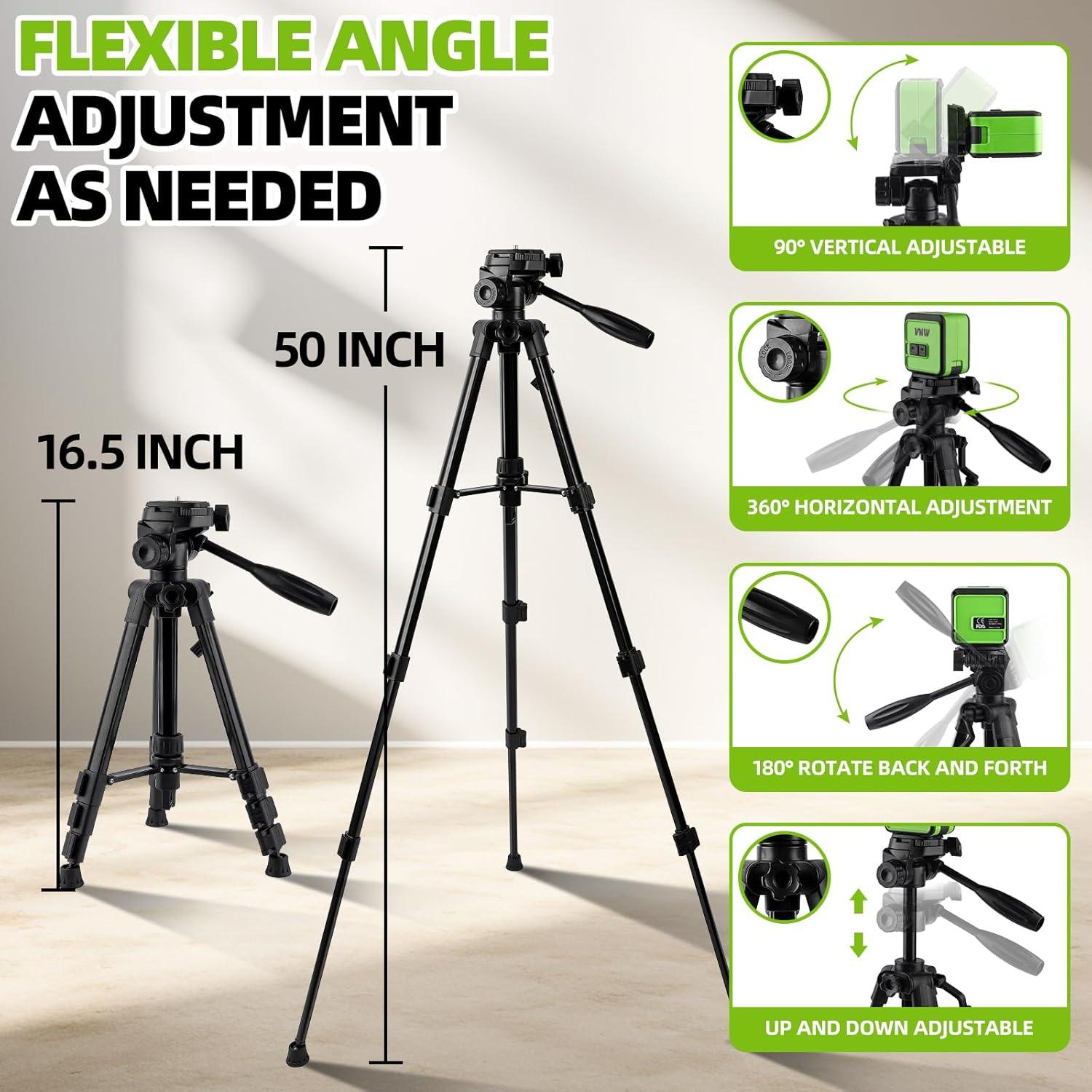 Nivel láser VNW con trípode 127 cm y base magnética