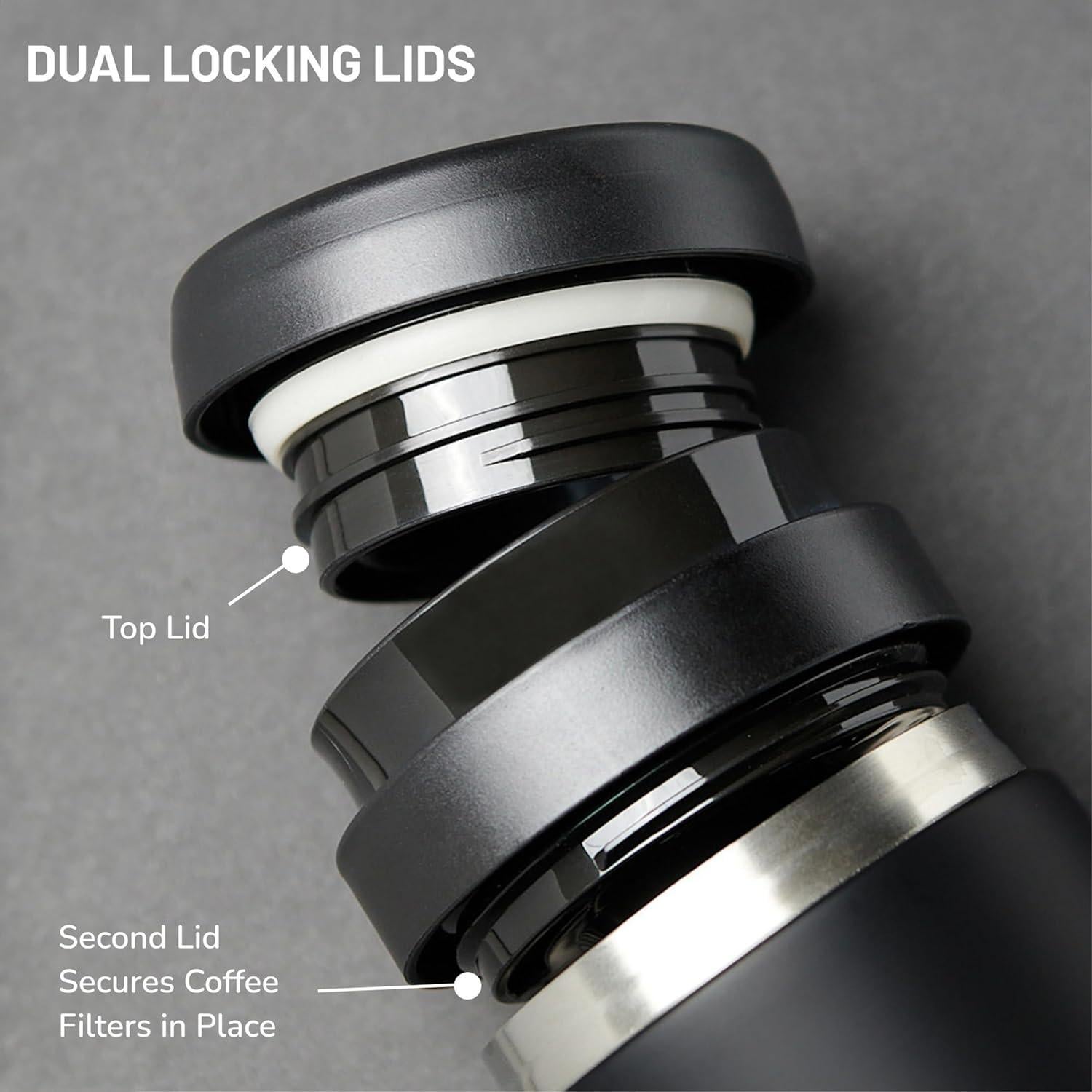 Cafetera Francesa de Viaje ESPRO P1 345g Acero Inoxidable Aislada