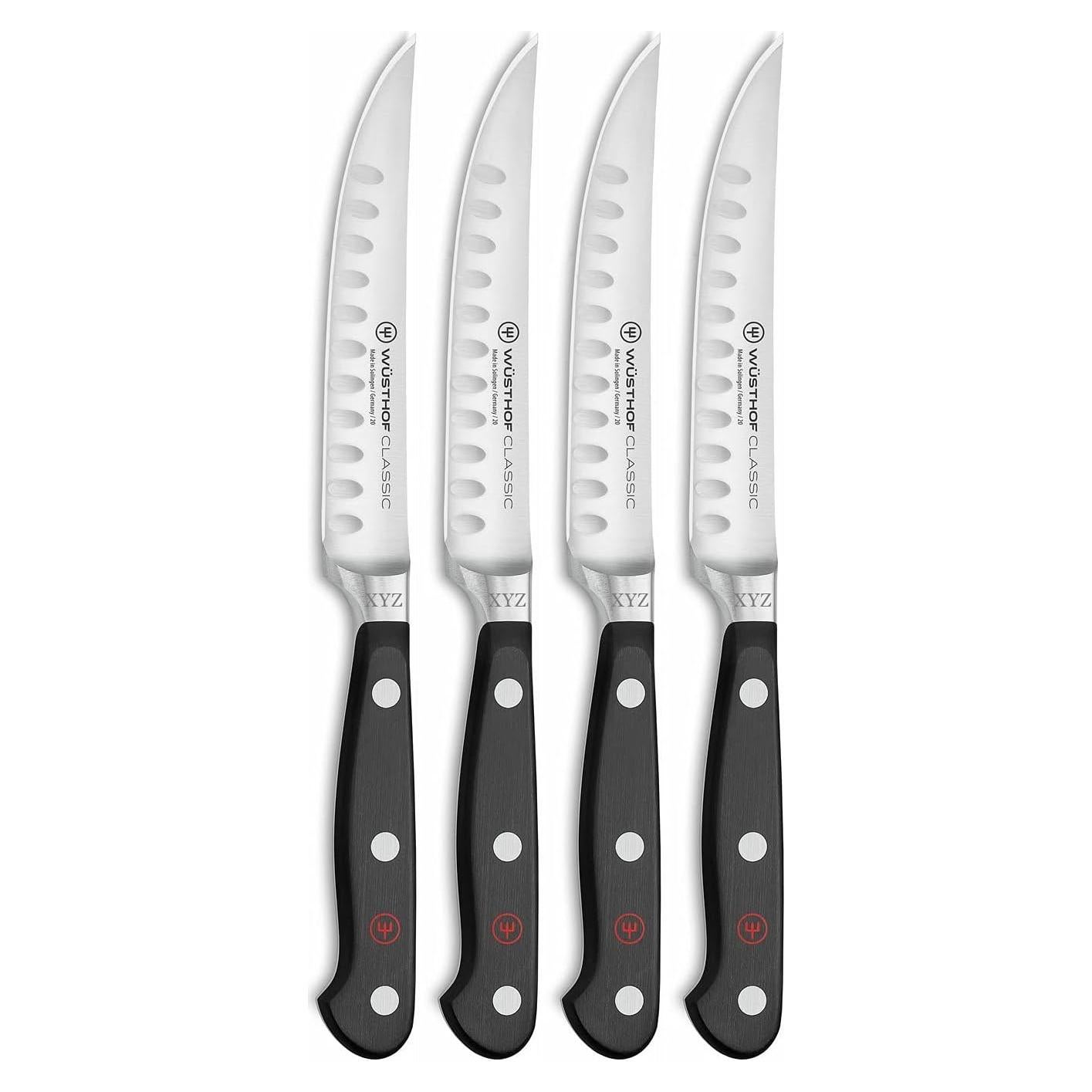 Juego de cuchillos de carne Wüsthof Classic 4 piezas grabado