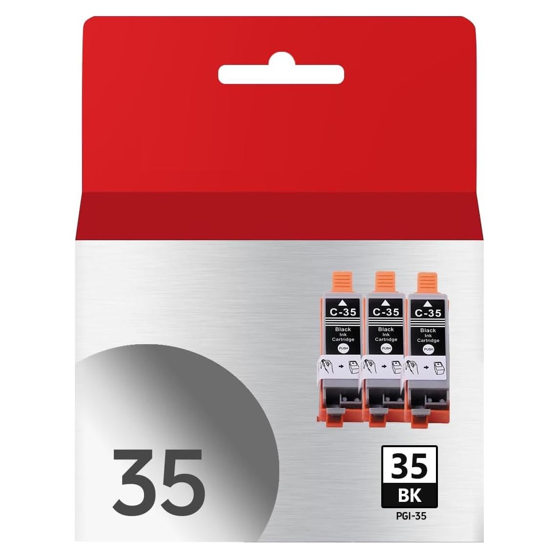 Cartucho de Tinta Negra PGI-35 Compatible Canon Pixma TR150 - 3 Unidades