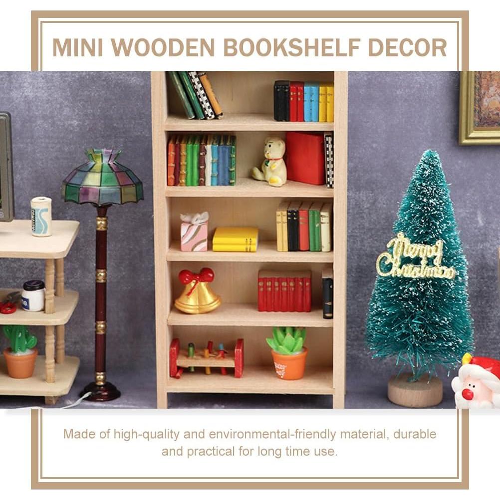 Estantería Miniatura de Madera Homoyoyo 19.5x9.1x3.7cm Decoración