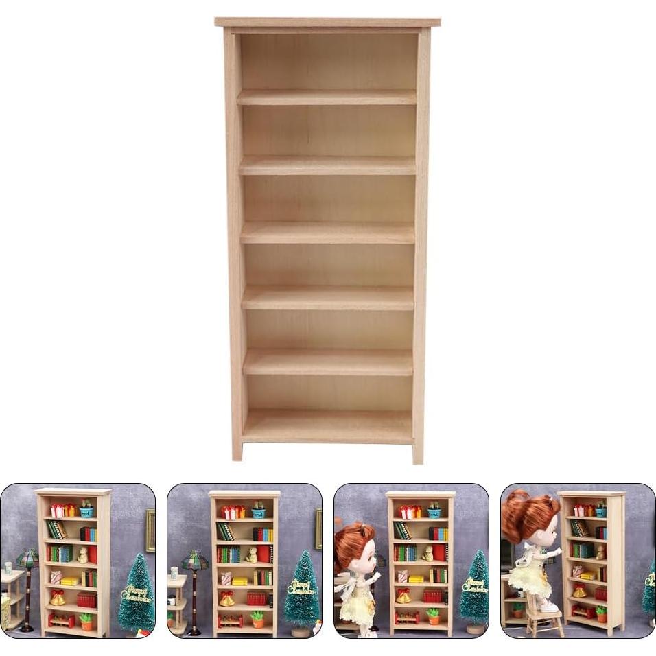 Estantería Miniatura de Madera Homoyoyo 19.5x9.1x3.7cm Decoración