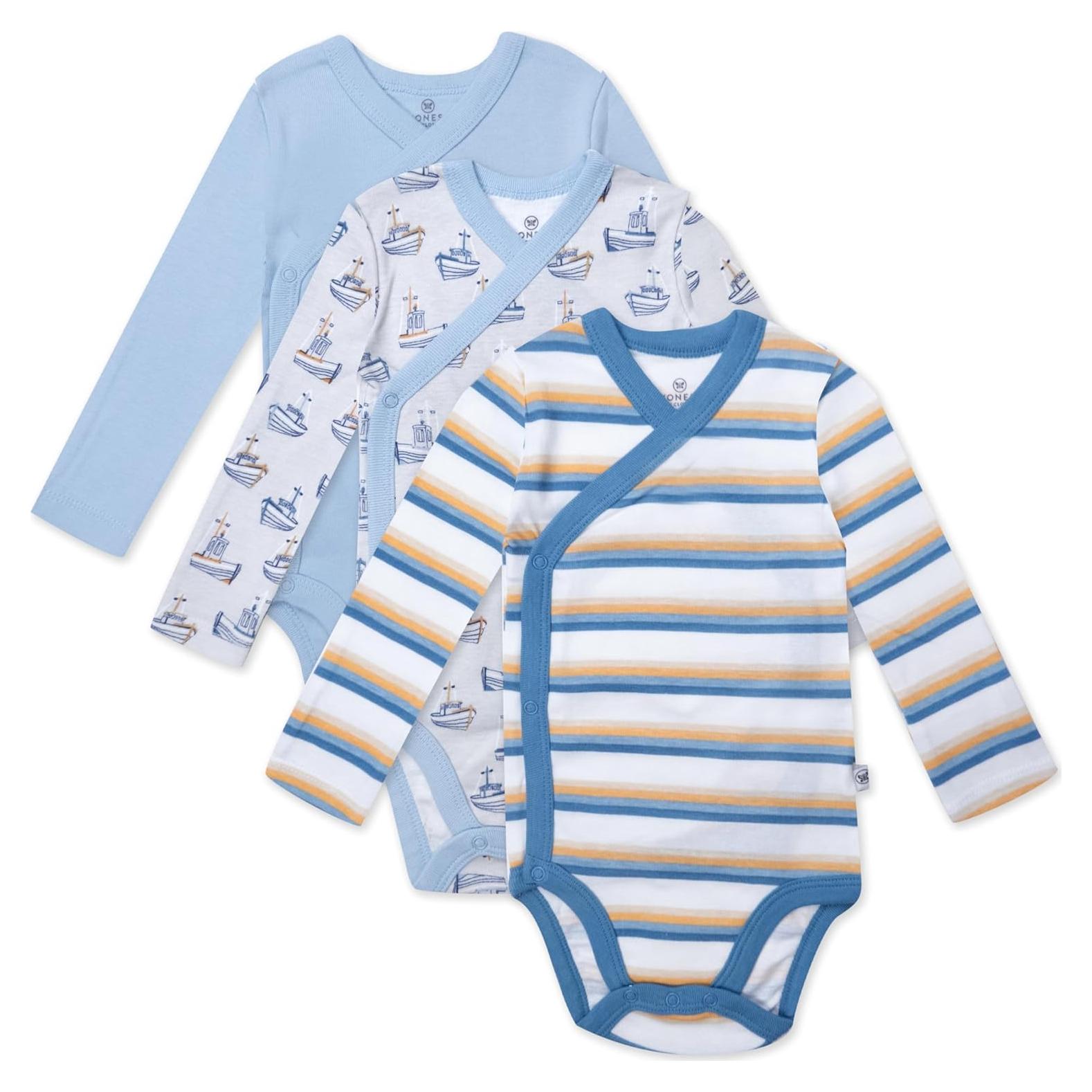 Bodysuits de Manga Larga HonestBaby 3 Piezas Algodón Orgánico