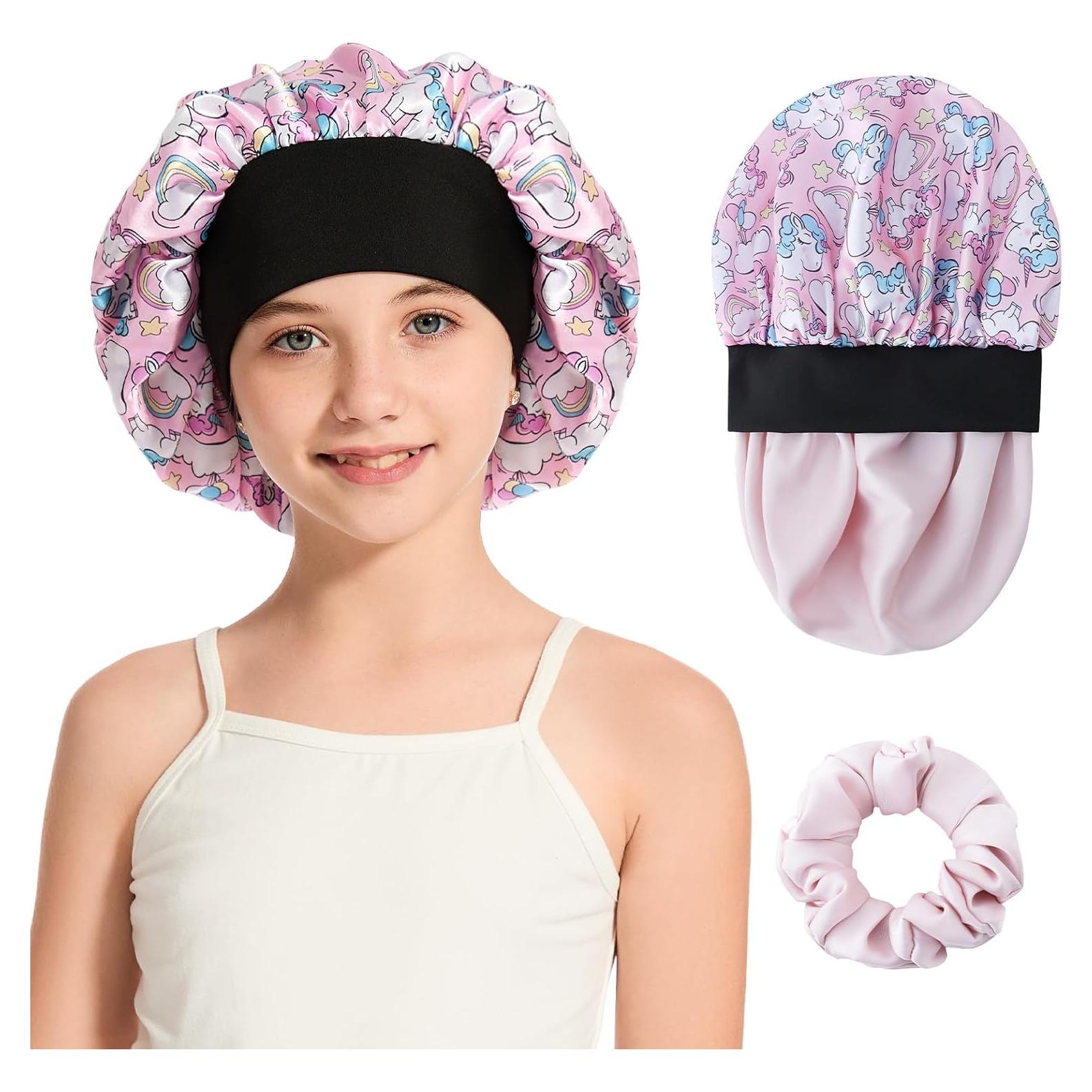 Bonete de Satén para Niñas con Scrunchie - Cuidado del Cabello