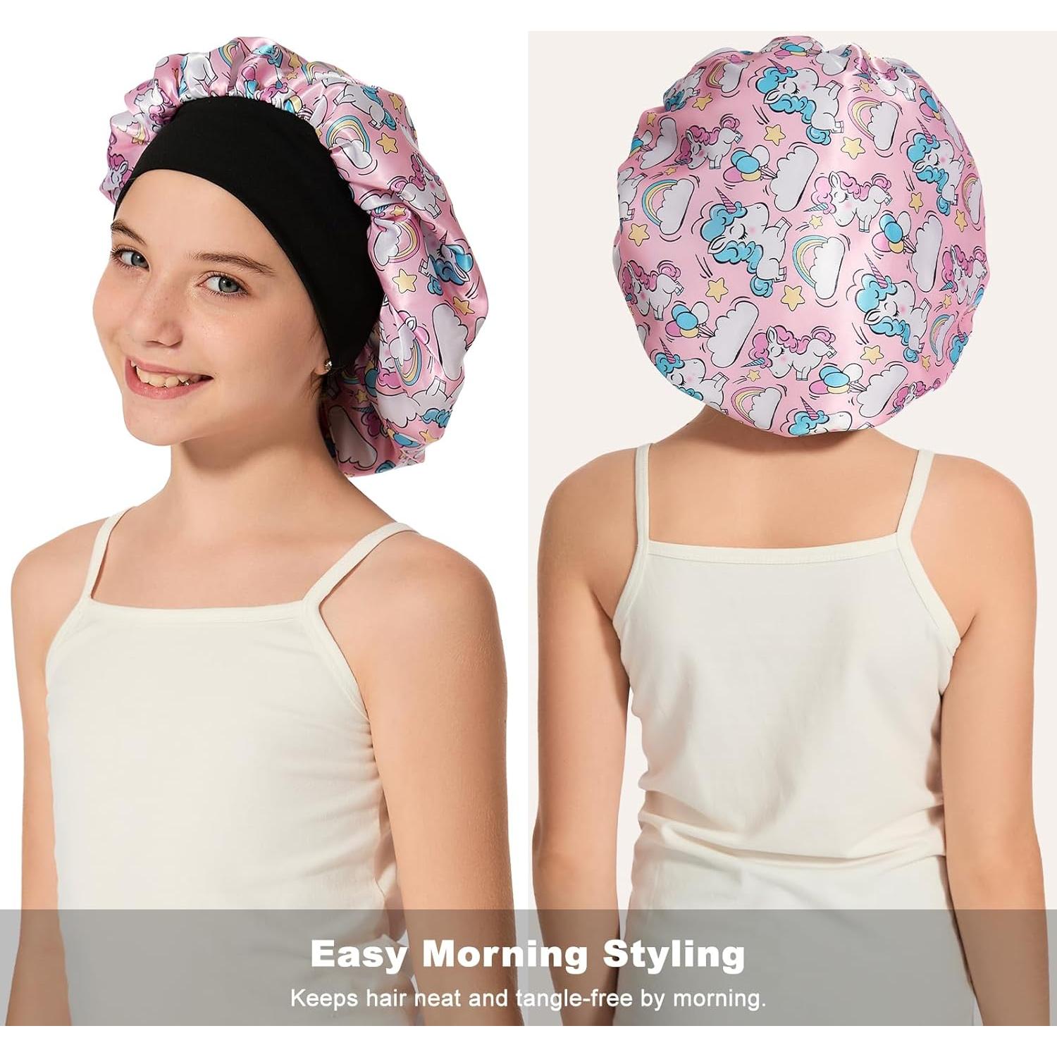 Bonete de Satén para Niñas con Scrunchie - Cuidado del Cabello