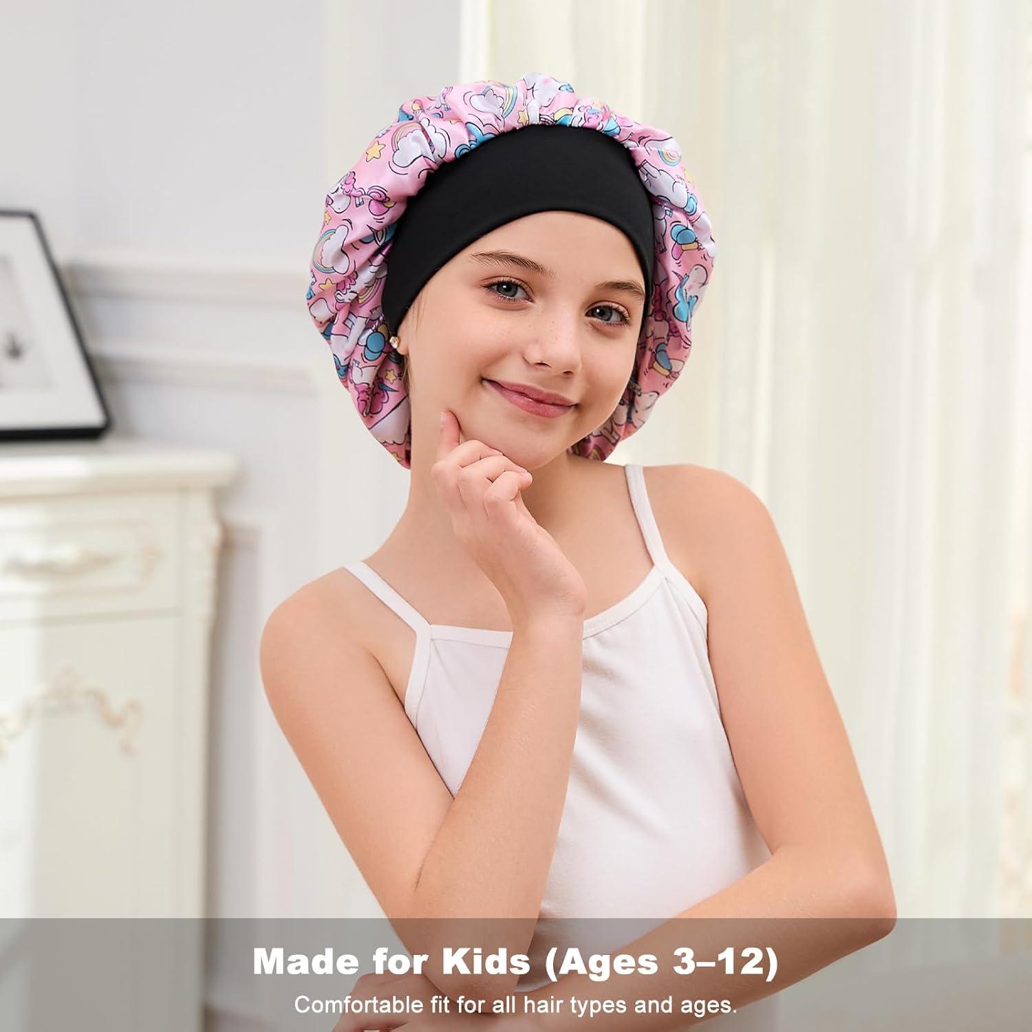 Bonete de Satén para Niñas con Scrunchie - Cuidado del Cabello