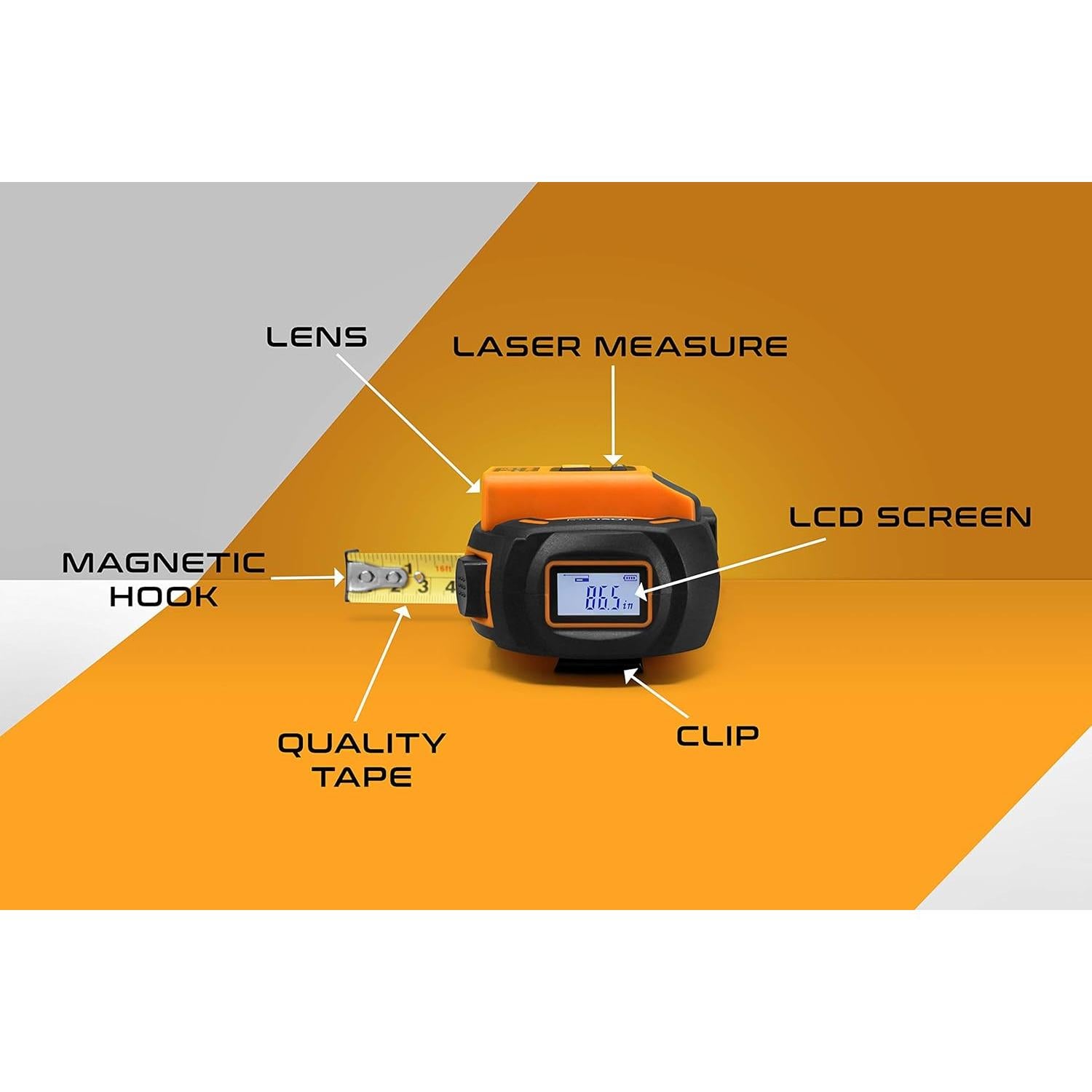 Cinta Métrica Láser 2-en-1 HISS 196 Pies y 16 Pies