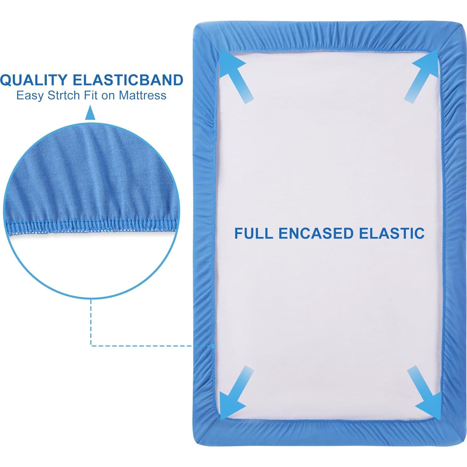 Sábanas Ajustadas para Cuna Mini TILLYOU 2 Piezas Geometría Animal