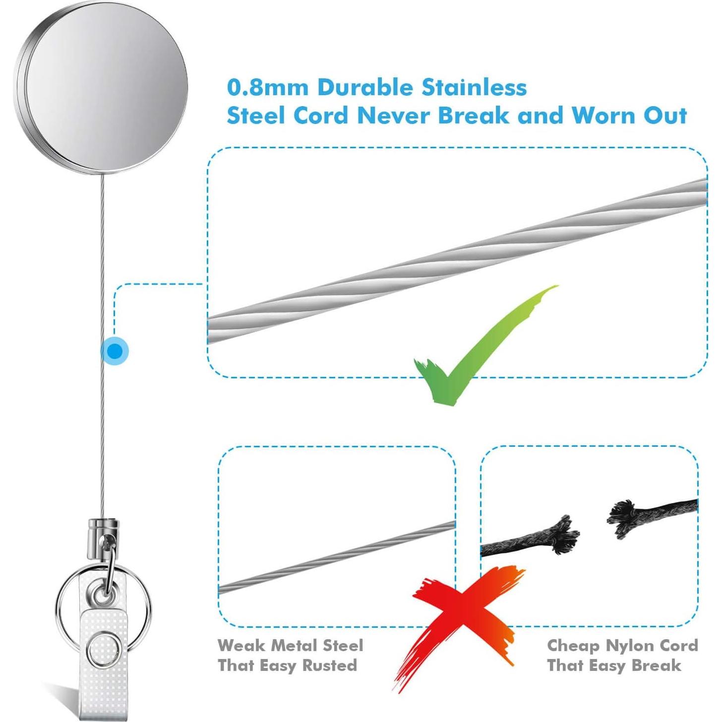 Portador de Insignia Retráctil Selizo 4 Piezas Alta Resistencia